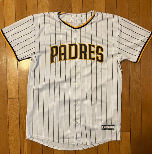 Youth XL Manny Machado Padres Jersey Home Brown Pinstripes (Used)