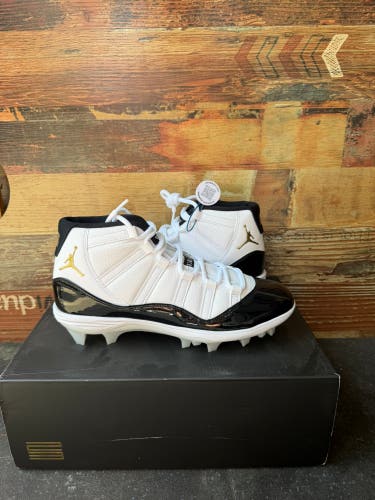 Jordan 11 mid td cleat gratitude Black White Gold