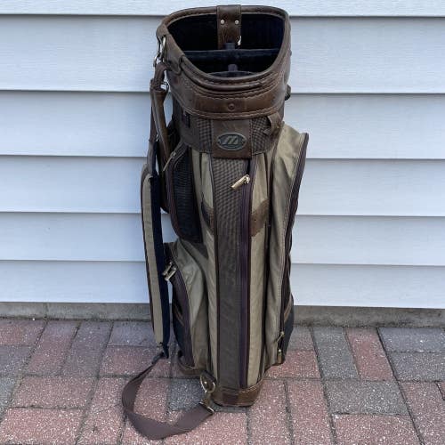 Omega Series UC Collection Mizuno Golf Cart Bag Dark Green Brown Faux Leather