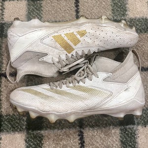 Adidas Adizero Mid Top Molded Lacrosse Cleats white gold size 13 mens