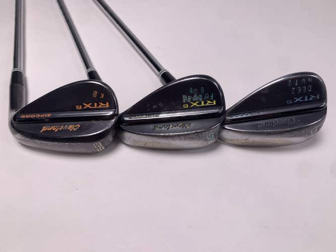 Cleveland RTX 6 ZipCore Black Satin Wedge Set 52* 10 56* 10 60* 10 Modus 3 RH