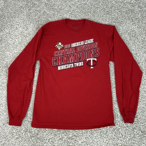 Minnesota Twins Shirt Mens Medium Red MLB Baseball 2010 Division Playoffs Tee T