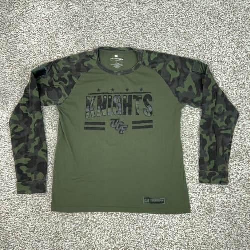 UCF Knights Shirt Mens Large Green Camo NCAA Football Colosseum Athletics