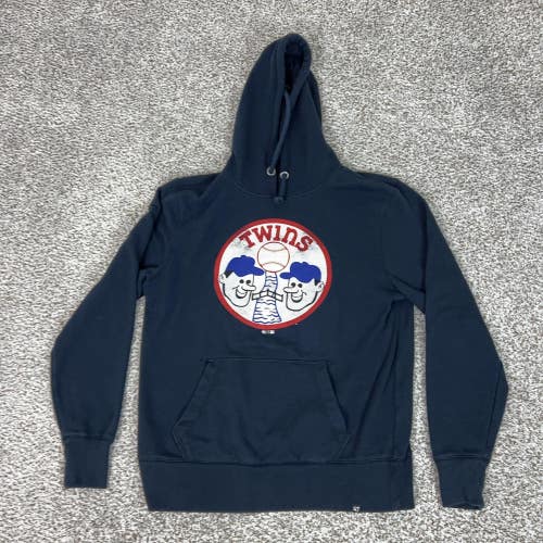 Minnesota Twins Hoodie Mens Medium Blue MLB Baseball '47 Pullover Fleece Logo