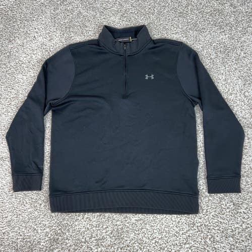 Under Armour Pullover Mens XL Black 1/4 Zip Logo Athletic Gym Sports Workout