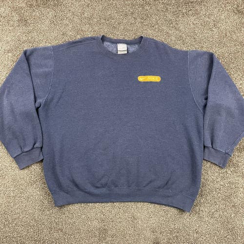 VTG Nike Mens 90s Crewneck Sweatshirt USA Silver Tag Spellout Swoosh Blue XL