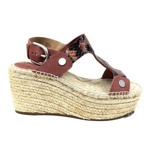 Frye Espadrille Platform Wedges Harper Sling Sandals Faux Snake Womens Size 7