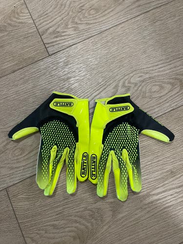 Neon Green Large Adult Battle Gloves (Used)