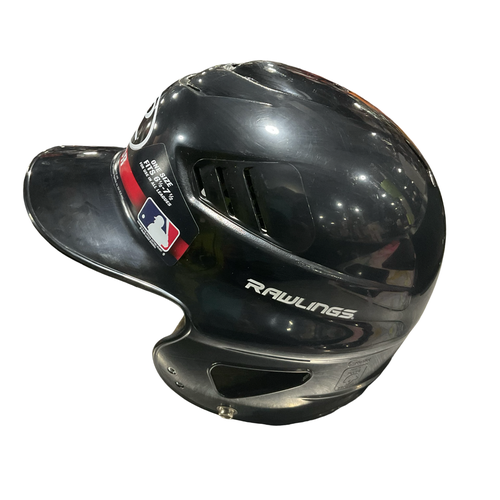Used Rawlings 6.5-7.5 BLK HELMET Batting Helmet No Mask Black One Size 11834-S000056436