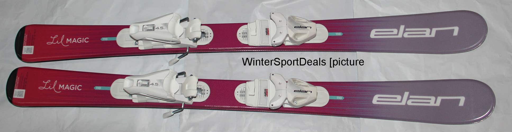 NEW Elan 2027 Girl's kids Skis 120cm Elan Lil Magic with 4.5 size adjustable Bindings