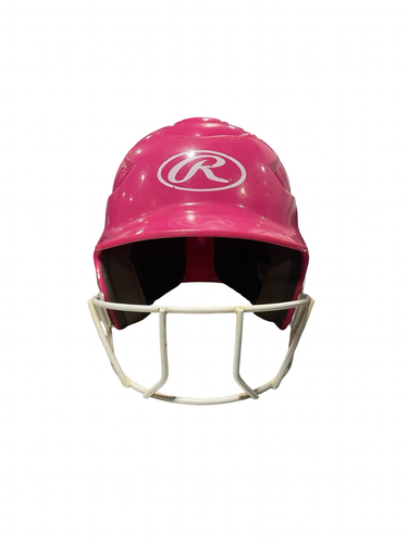 Used Rawlings 6 1/2- 7 1/2 Batting Helmet w/Mask Pink One Size 11834-S000056301