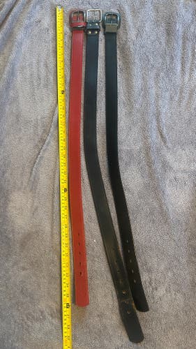 3 Leather baseball belts  - Mizuno Red blue black