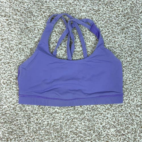 Lululemon Sports Bra Womens Small Purple Strappy Crossback Yoga Gym Workout