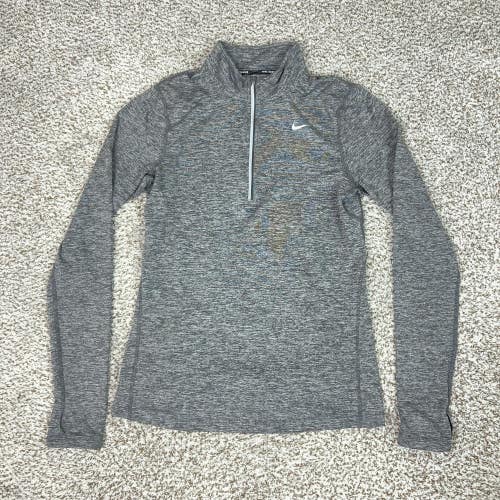 Nike Pullover Womens Small Gray Dri-FIT 1/4 Zip Long Sleeve Running Top Gym