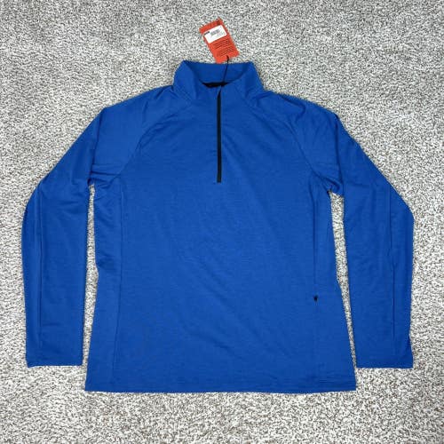 REI Coop Pullover Men Large Blue Active Pursuits 1/4 Zip Long Sleeve Top Sweater