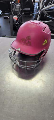 Used Adidas HELMET WITH MASK Batting Helmet w/Mask Pink One Size 11497-S000160964