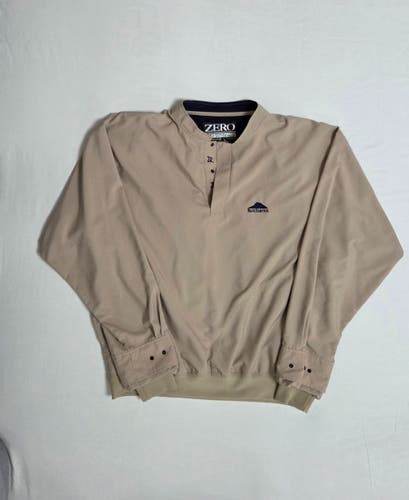 Zero Restriction Wade Hampton Golf Club Pullover Windshirt Mens Large Tan Beige