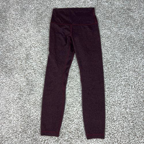 Lululemon Pants Womens 4 Red Flecked High Rise Ankle Leggings Yoga Gym Workout