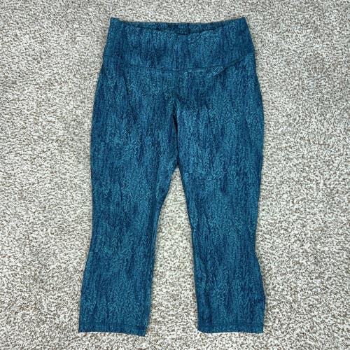 Patagonia Pants Womens Medium Blue Capri Leggings Geometric Centered Crops Hike