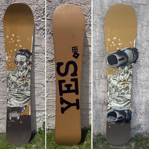 151cm Yes. Public Disgrace Snowboard (rode once for a competition) with NEW Yes. Ipo Bindings