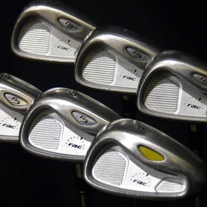 TAYLORMADE RAC R5 IRON SET 5-PW FLEX: REGULAR LENGTH: (5) 39.5 RH NEW GRIPS