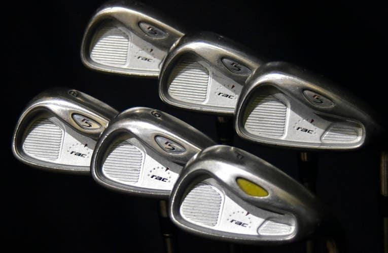 TAYLORMADE RAC R5 IRON SET 5-PW FLEX: REGULAR LENGTH: (5) 39.5 RH NEW GRIPS