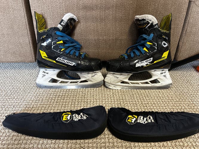 Bauer Supreme M4 Hockey Skates Regular Width Size 3 (Used) w Superfeet Insoles & Elite Skate Guards