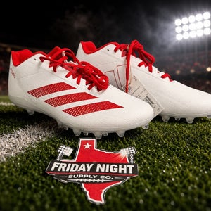 Adidas Adizero Electric 2 Football Cleats Men’s Size 12 White/Red Molded Speed Cleats NEW