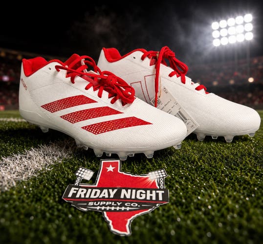 Adidas Adizero Electric 2 Football Cleats Men’s Size 12 White/Red Molded Speed Cleats NEW
