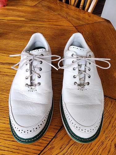 Adidas MC80 Spikeless Golf Shoes White & Green Men’s Size 9 Nice!