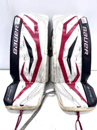 Used Bauer SUPREME Goalie Leg Pads Junior White 26" 11860-S000314750