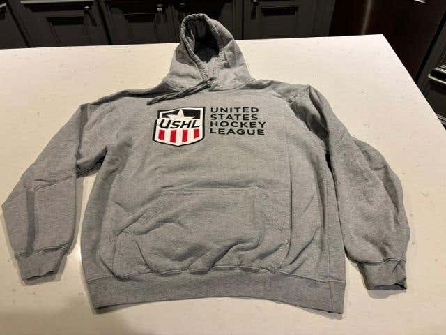 USHL Gray Hockey Hoodie Size Mens Large