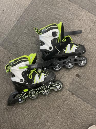 Used MIXSUPER INLINE SKATES ADJ 3-6 Junior Rec Fitness Skates Neon Green Adjustable 11614-S000243161