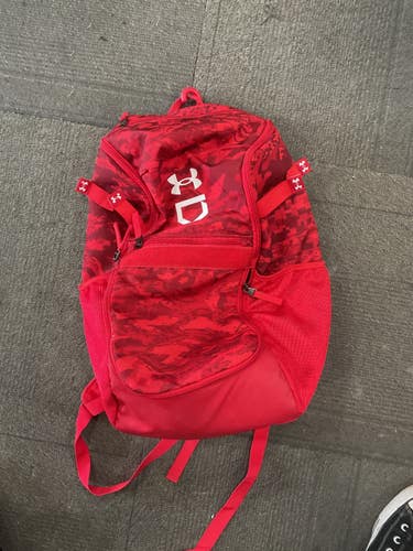 Used Under Armour 4 BAT BACKPACK BB/SB Player Backpack Red 11614-S000243154