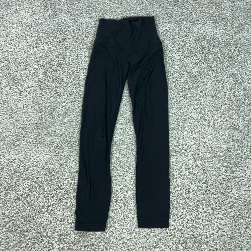 Lululemon Pants Womens 0 Black High Rise Ankle Leggings Yoga Gym Workout Sport