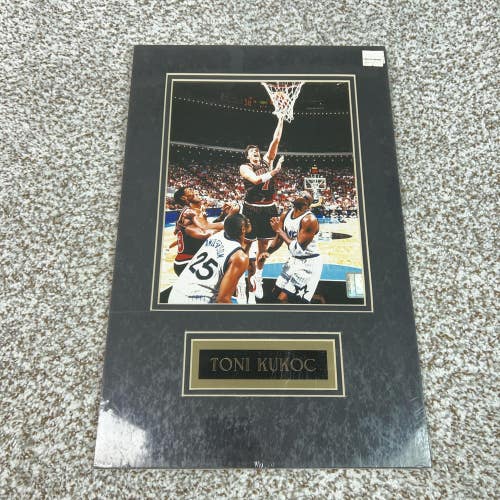 Chicago Bulls Photo Matted Nameplate NBA Basketball Toni Kukoc Black 17x11.5