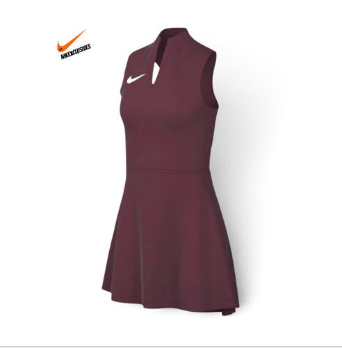 Small Women's Maroon NikeCourt Nike Court Dri-fit ADV Victory Athletic Tennis Dress DV3490-669