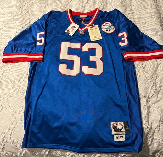 Mitchell & Ness Blue Throwback Football Jersey - #53 Harry Carson NY Giants NWT Sz 56 (3XL)