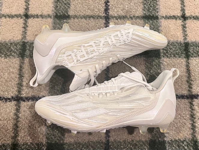 Adidas Adizero football lacrosse white cleats new in box size 12 “Triple White”
