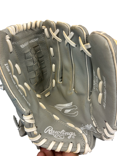 Used Rawlings SURE CATCH 11 1/2 BB/SB Glove RH Throw Grey 11 1/2" 11682-S000138426