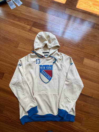 Alexis Lafreniere 13 New York Rangers Fanatics Authentic Pro Hoodie Player Used XL Winter Classic