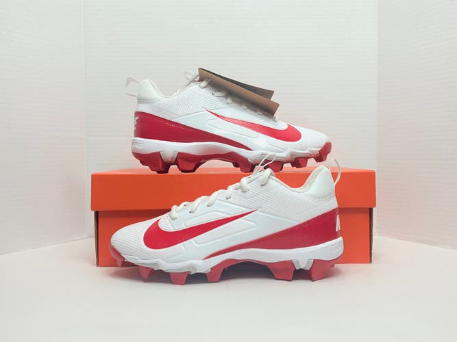 Unisex 5.5Y (Big Kids / Youth) Nike Mid Top Molded Cleats (New) Alpha Menace 4 Shark white red