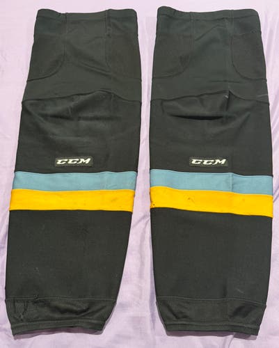 CCM TOLEDO WALLEYE  GAME WORN SOCKS SIZE LARGE