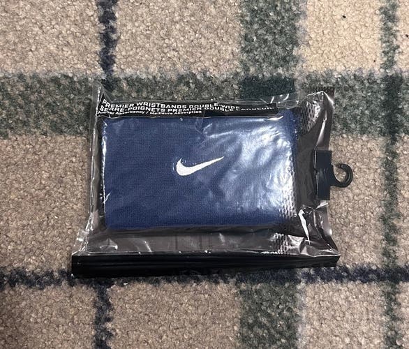 Nike basketball football tennis sweat wristbands (2) navy blue new in package