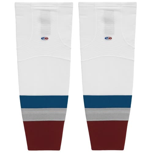 Athletic Knit HS2100-805 Colorado White Cut&Sew Mesh Ice Hockey Socks - Senior XL Wide 30"