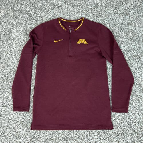 Minnesota Golden Gophers Sweatshirt Mens Small Red NCAA Quarter Zip Nike Dri Fit