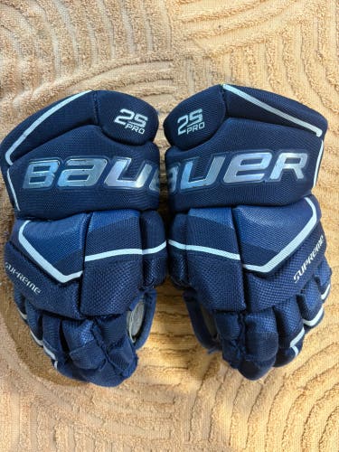 Blue Youth Bauer Supreme 2S Pro Gloves 9" (Used)