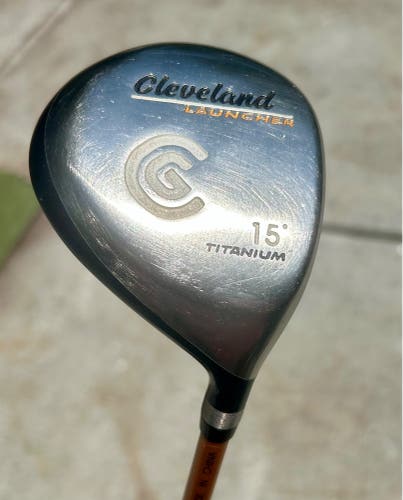 Cleveland Launcher Titanium 3 Wood  15° Launcher Gold Stiff Flex Graphite Shaft RH 43.5”