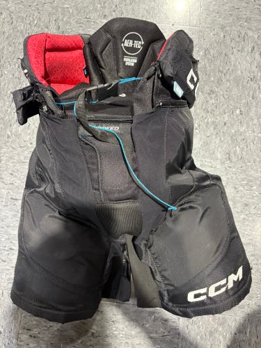 Black Junior Medium CCM JetSpeed FT6 Hockey Pants (Used)