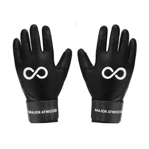 Major Atwood Long Cuff Batting Gloves - Black (NEW) ** Size Med and Sm**
